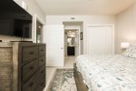 Beautiful decor highlights this comfortable second bedroom